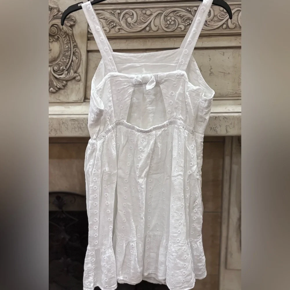 Cat & Jack Kids Size XL 14/16 Plus White Eyelet Embroidered Dress Beach Wedding
